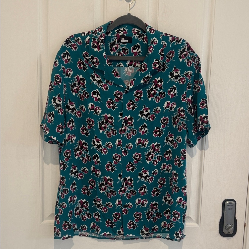 The Kooples Printed Short Sleeve Button Front Camp Shirt - Picture 4 of 10